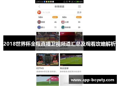2018世界杯全程直播卫视频道汇总及观看攻略解析
