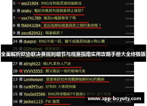 全面解析欧协联决赛规则细节与观赛指南实用攻略手册大全终极版
